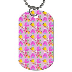 Girl With Hood Cape Heart Lemon Pattern Lilac Dog Tag (two Sides)