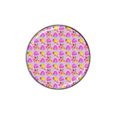 Girl With Hood Cape Heart Lemon Pattern Lilac Hat Clip Ball Marker (4 Pack) by snowwhitegirl
