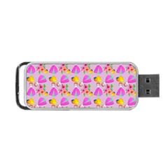 Girl With Hood Cape Heart Lemon Pattern Lilac Portable Usb Flash (one Side) by snowwhitegirl