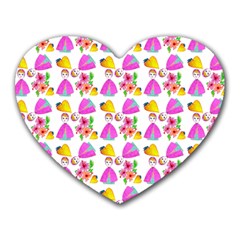 Girl With Hood Cape Heart Lemon Pattern White Heart Mousepads