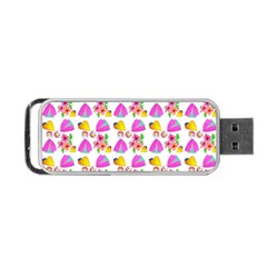 Girl With Hood Cape Heart Lemon Pattern White Portable USB Flash (One Side)