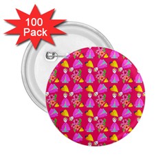 Girl With Hood Cape Heart Lemon Pattern Pink 2 25  Buttons (100 Pack)  by snowwhitegirl