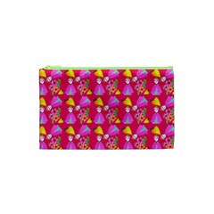 Girl With Hood Cape Heart Lemon Pattern Pink Cosmetic Bag (xs) by snowwhitegirl