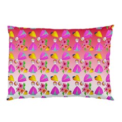 Girl With Hood Cape Heart Lemon Pattern Red Ombre Pillow Case