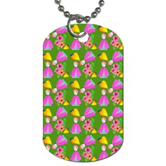 Girl With Hood Cape Heart Lemon Pattern Green Dog Tag (one Side)