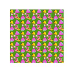 Girl With Hood Cape Heart Lemon Pattern Green Small Satin Scarf (square) by snowwhitegirl