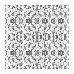 Grey And White Abstract Geometric Print Medium Glasses Cloth (2 Sides) by dflcprintsclothing