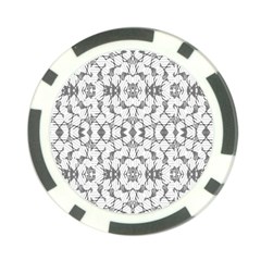 Grey And White Abstract Geometric Print Poker Chip Card Guard (10 Pack)