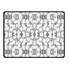 Grey And White Abstract Geometric Print Fleece Blanket (small) by dflcprintsclothing