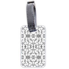 Grey And White Abstract Geometric Print Luggage Tag (two Sides) by dflcprintsclothing