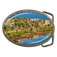 Punta Colorada Aerial Landscape Scene, Uruguay Belt Buckles by dflcprintsclothing