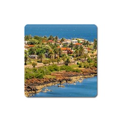 Punta Colorada Aerial Landscape Scene, Uruguay Square Magnet by dflcprintsclothing