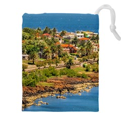 Punta Colorada Aerial Landscape Scene, Uruguay Drawstring Pouch (4xl) by dflcprintsclothing