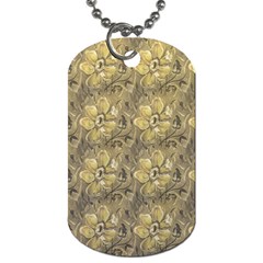 Retro Stlye Floral Decorative Print Pattern Dog Tag (one Side) by dflcprintsclothing