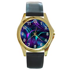 Drunk Vision Round Gold Metal Watch by MRNStudios