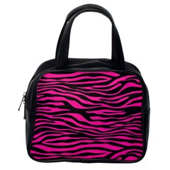 Pink Zebra Classic Handbag (one Side) by Angelandspot