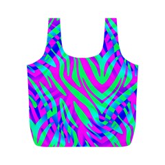 Wild And Crazy Zebra Full Print Recycle Bag (m) by Angelandspot