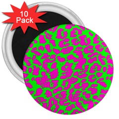 Neon Big Cat 3  Magnets (10 Pack)  by Angelandspot