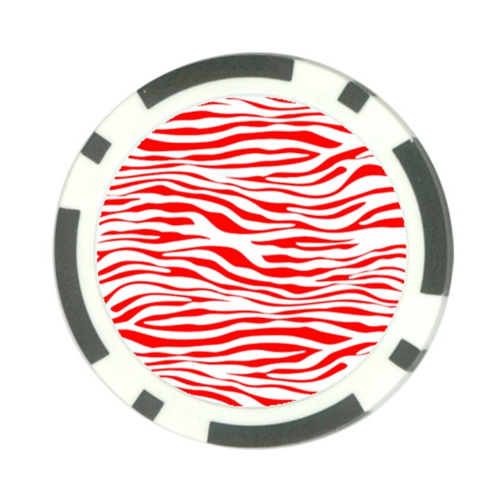 Red and White Zebra Poker Chip Card Guard