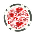 Red and White Zebra Poker Chip Card Guard Back