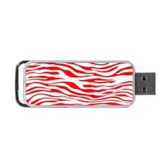 Red And White Zebra Portable Usb Flash (two Sides) by Angelandspot