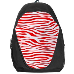 Red And White Zebra Backpack Bag by Angelandspot