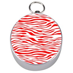 Red And White Zebra Silver Compasses by Angelandspot