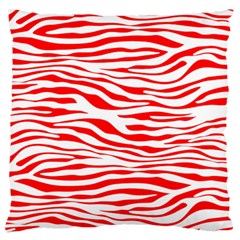 Red And White Zebra Large Flano Cushion Case (one Side) by Angelandspot