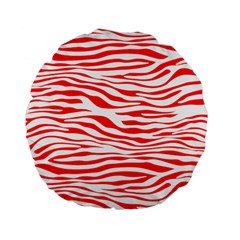 Red And White Zebra Standard 15  Premium Flano Round Cushions by Angelandspot