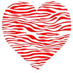 Red And White Zebra Wooden Puzzle Heart by Angelandspot