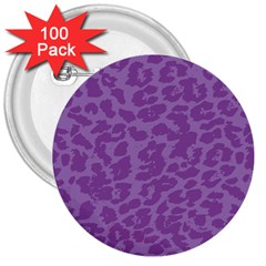 Purple Big Cat Pattern 3  Buttons (100 Pack)  by Angelandspot