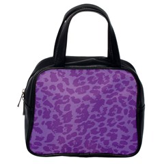 Purple Big Cat Pattern Classic Handbag (one Side) by Angelandspot