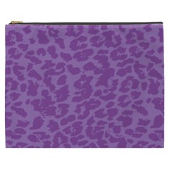 Purple Big Cat Pattern Cosmetic Bag (xxxl) by Angelandspot