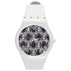 Boho Geometric Round Plastic Sport Watch (m) by tmsartbazaar