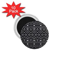Ethnic Black And White Geometric Print 1.75  Magnets (10 pack) 