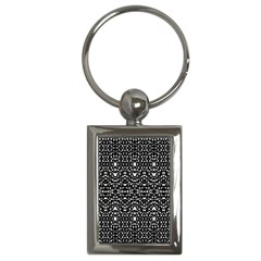 Ethnic Black And White Geometric Print Key Chain (Rectangle)