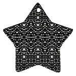 Ethnic Black And White Geometric Print Star Ornament (Two Sides) Front