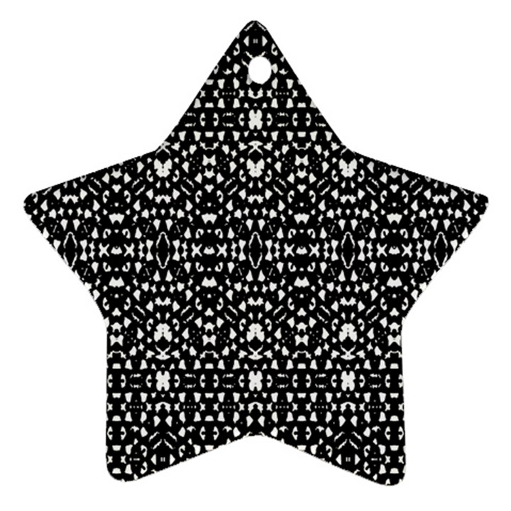 Ethnic Black And White Geometric Print Star Ornament (Two Sides)