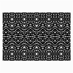 Ethnic Black And White Geometric Print Large Glasses Cloth