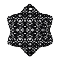 Ethnic Black And White Geometric Print Ornament (Snowflake)