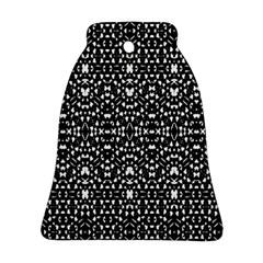 Ethnic Black And White Geometric Print Ornament (Bell)