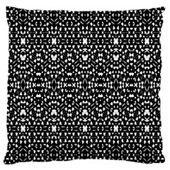 Ethnic Black And White Geometric Print Large Cushion Case (Two Sides)