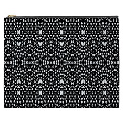 Ethnic Black And White Geometric Print Cosmetic Bag (XXXL)