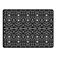 Ethnic Black And White Geometric Print Double Sided Fleece Blanket (Small) 