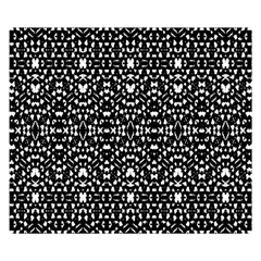 Ethnic Black And White Geometric Print Double Sided Flano Blanket (Small) 