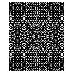 Ethnic Black And White Geometric Print Drawstring Bag (Small)