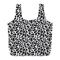 Leopard Spots, White, Brown Black, Animal Fur Print Full Print Recycle Bag (l) by Casemiro