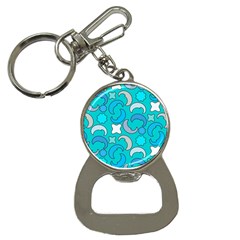 Cloudy Blue Moon Bottle Opener Key Chain by tmsartbazaar