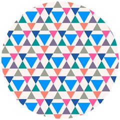 Multicolor Triangle Wooden Puzzle Round by tmsartbazaar