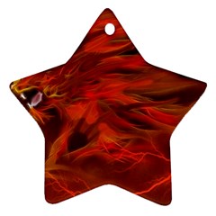 Fire Lion Flame Light Mystical Star Ornament (two Sides) by HermanTelo